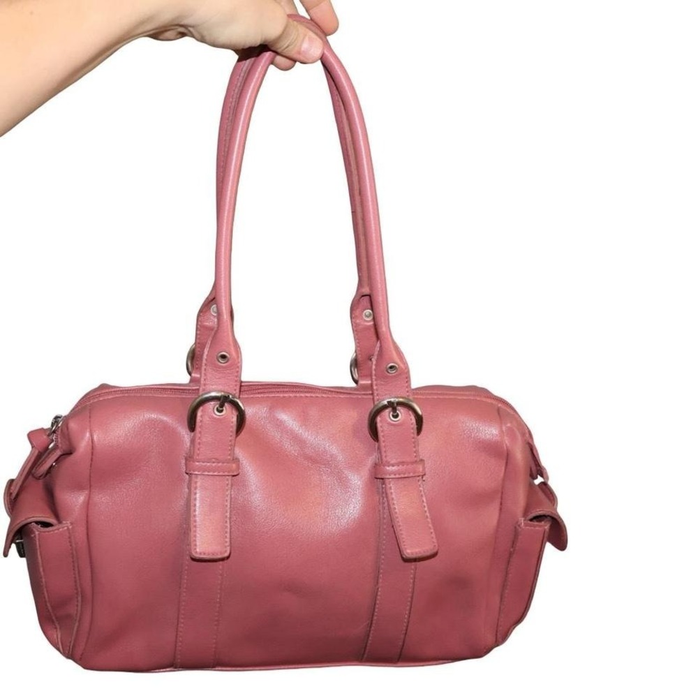 Y2K pale pink faux leather shoulder purse